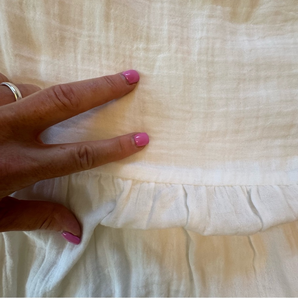NWT ANTHROPOLOGIE The Kallie Flowy Tiered Maxi Gauzy Dress White Sz: XL - Picture 15 of 16